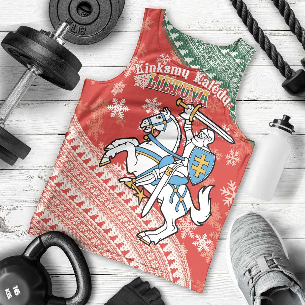 Lietuva Christmas Men Tank Top Linksmu Kaledu - Lithuania Coat Of Arms - Wonder Print Shop