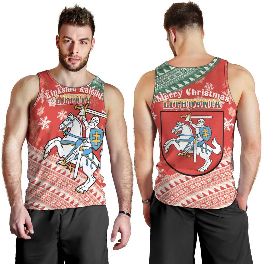 Lietuva Christmas Men Tank Top Linksmu Kaledu - Lithuania Coat Of Arms - Wonder Print Shop