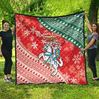 Lietuva Christmas Quilt Linksmu Kaledu - Lithuania Coat Of Arms - Wonder Print Shop