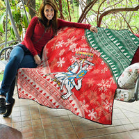 Lietuva Christmas Quilt Linksmu Kaledu - Lithuania Coat Of Arms - Wonder Print Shop