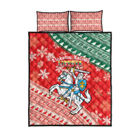 Lietuva Christmas Quilt Bed Set Linksmu Kaledu - Lithuania Coat Of Arms - Wonder Print Shop