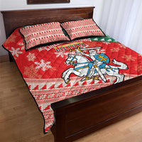 Lietuva Christmas Quilt Bed Set Linksmu Kaledu - Lithuania Coat Of Arms - Wonder Print Shop