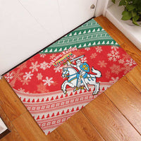 Lietuva Christmas Rubber Doormat Linksmu Kaledu - Lithuania Coat Of Arms - Wonder Print Shop