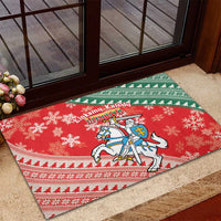 Lietuva Christmas Rubber Doormat Linksmu Kaledu - Lithuania Coat Of Arms - Wonder Print Shop