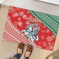 Lietuva Christmas Rubber Doormat Linksmu Kaledu - Lithuania Coat Of Arms - Wonder Print Shop