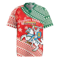 Lietuva Christmas Rugby Jersey Linksmu Kaledu - Lithuania Coat Of Arms - Wonder Print Shop