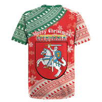 Lietuva Christmas Rugby Jersey Linksmu Kaledu - Lithuania Coat Of Arms - Wonder Print Shop