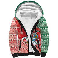 Lietuva Christmas Sherpa Hoodie Linksmu Kaledu - Lithuania Coat Of Arms - Wonder Print Shop