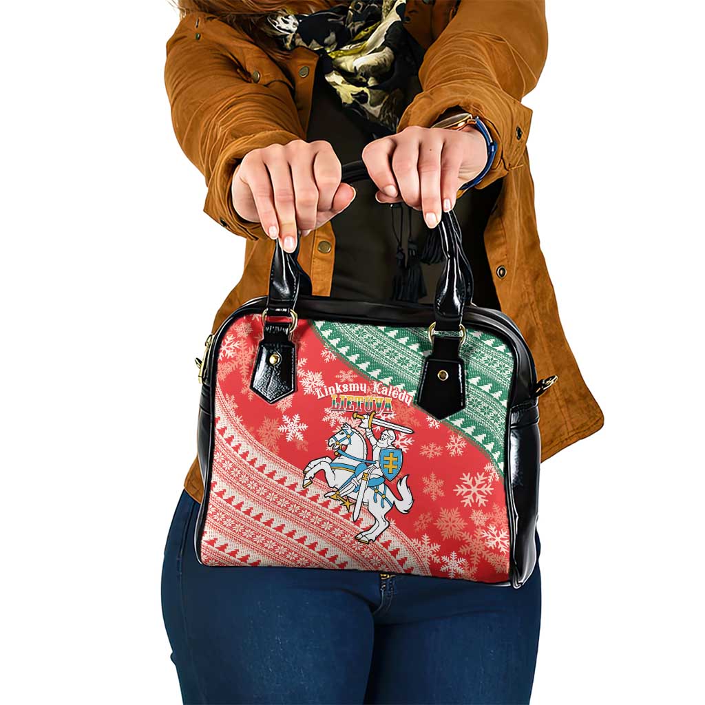 Lietuva Christmas Shoulder Handbag Linksmu Kaledu - Lithuania Coat Of Arms