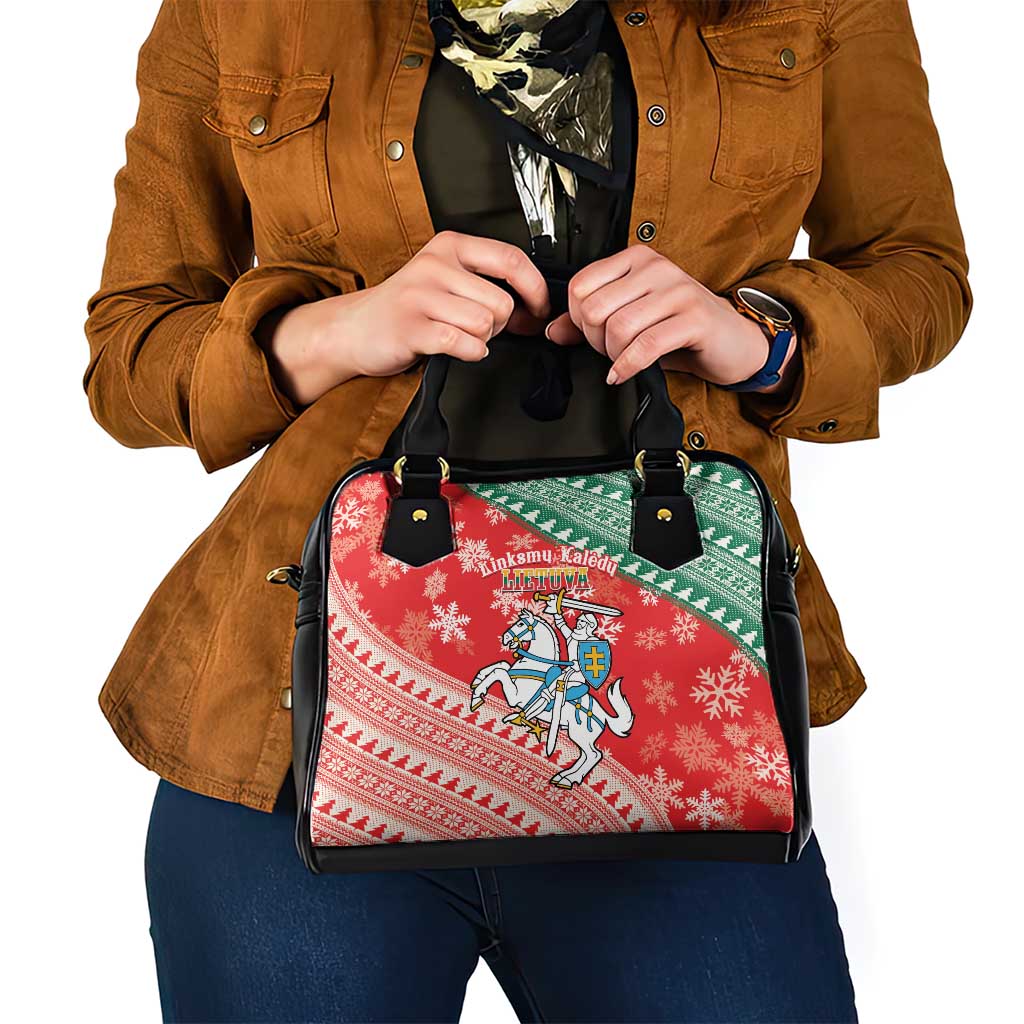 Lietuva Christmas Shoulder Handbag Linksmu Kaledu - Lithuania Coat Of Arms
