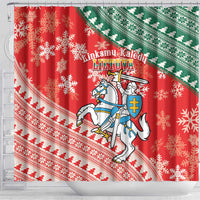 Lietuva Christmas Shower Curtain Linksmu Kaledu - Lithuania Coat Of Arms