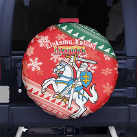 Lietuva Christmas Spare Tire Cover Linksmu Kaledu - Lithuania Coat Of Arms - Wonder Print Shop