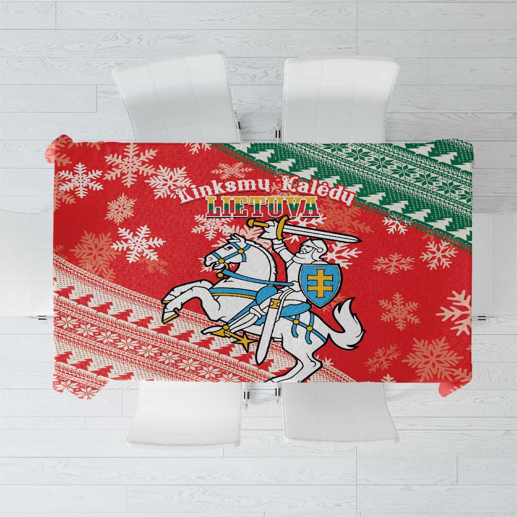 Lietuva Christmas Tablecloth Linksmu Kaledu - Lithuania Coat Of Arms - Wonder Print Shop