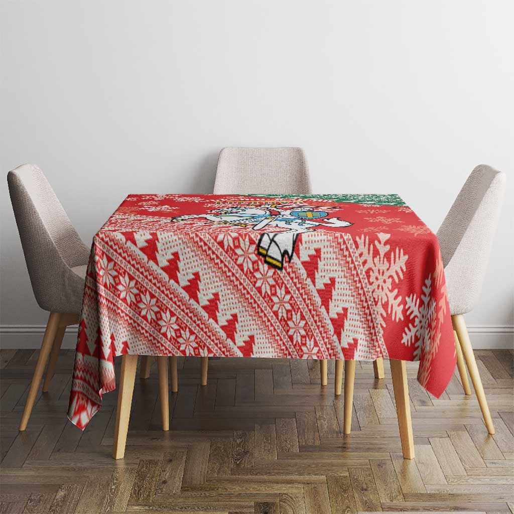 Lietuva Christmas Tablecloth Linksmu Kaledu - Lithuania Coat Of Arms - Wonder Print Shop