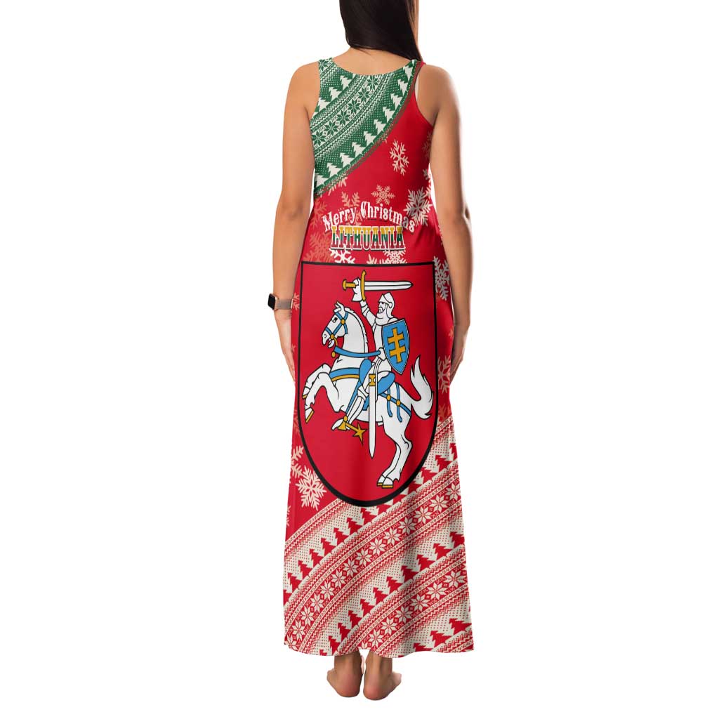 Lietuva Christmas Tank Maxi Dress Linksmu Kaledu - Lithuania Coat Of Arms - Wonder Print Shop