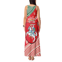 Lietuva Christmas Tank Maxi Dress Linksmu Kaledu - Lithuania Coat Of Arms - Wonder Print Shop