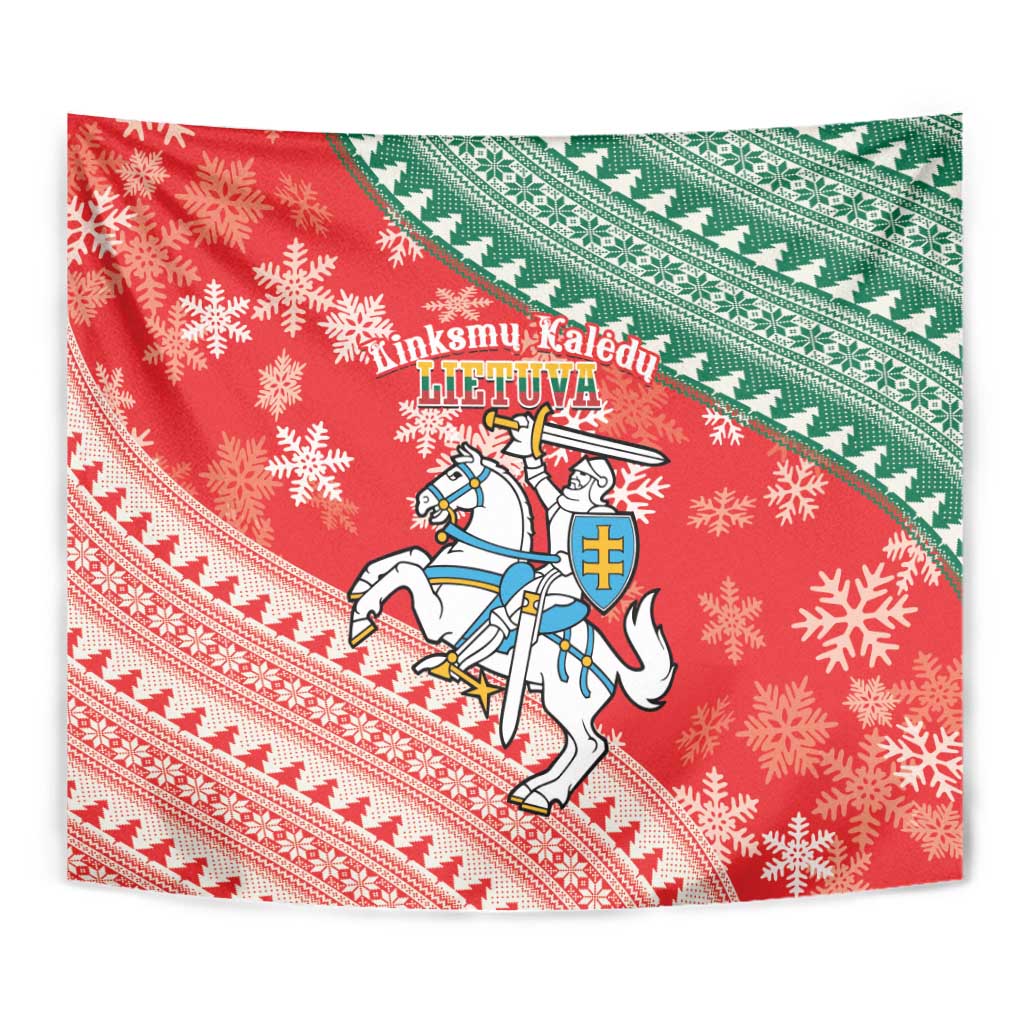 Lietuva Christmas Tapestry Linksmu Kaledu - Lithuania Coat Of Arms - Wonder Print Shop