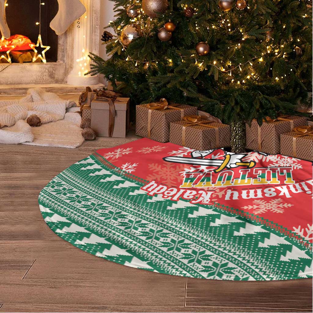 Lietuva Christmas Tree Skirt Linksmu Kaledu - Lithuania Coat Of Arms - Wonder Print Shop