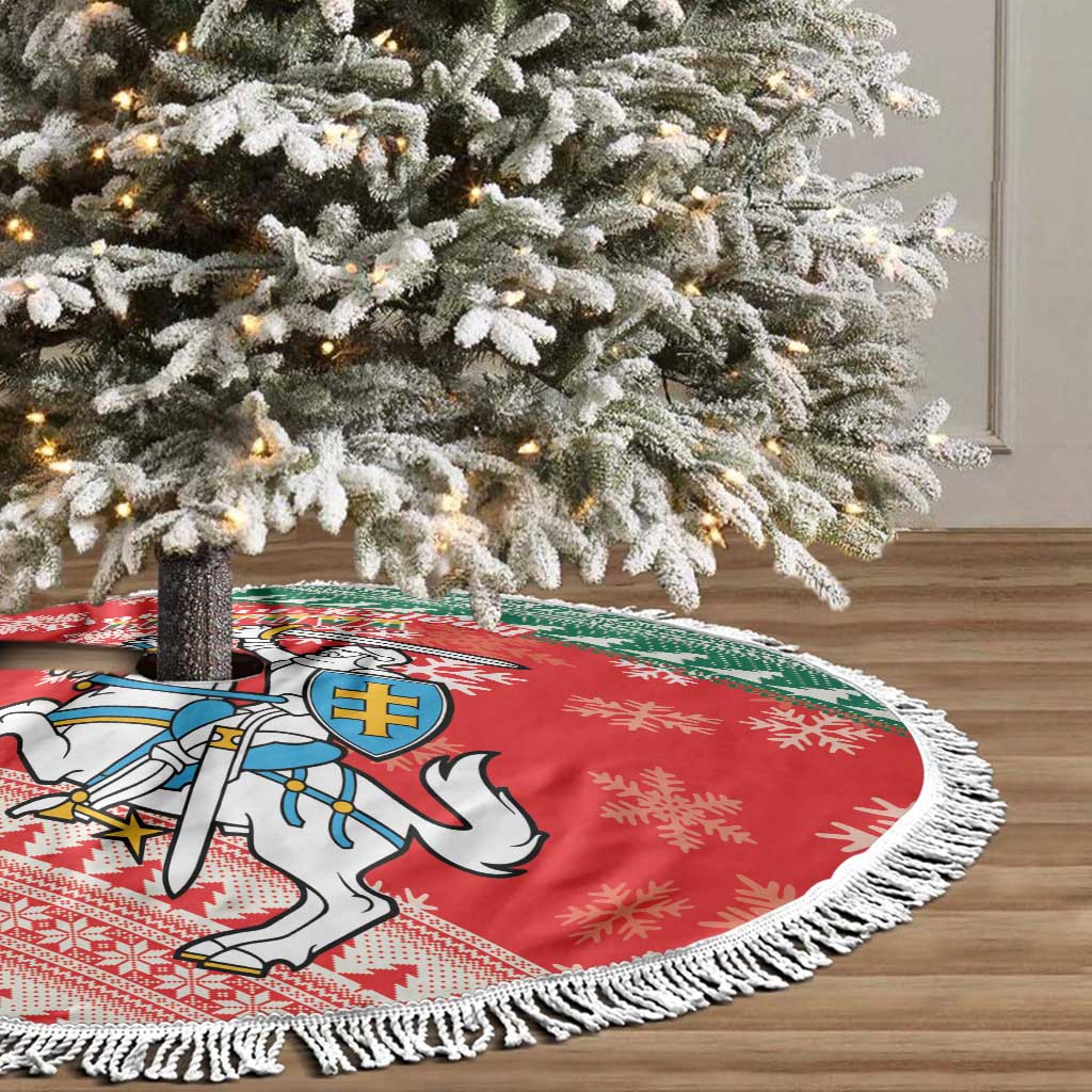 Lietuva Christmas Tree Skirt Linksmu Kaledu - Lithuania Coat Of Arms - Wonder Print Shop