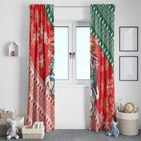 Lietuva Christmas Window Curtain Linksmu Kaledu - Lithuania Coat Of Arms - Wonder Print Shop