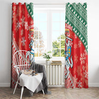 Lietuva Christmas Window Curtain Linksmu Kaledu - Lithuania Coat Of Arms - Wonder Print Shop