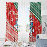 Lietuva Christmas Window Curtain Linksmu Kaledu - Lithuania Coat Of Arms - Wonder Print Shop