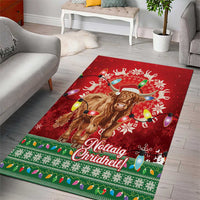 Scotland Christmas Area Rug Highland Cow Santa - Nollaig Chridheil! - Wonder Print Shop