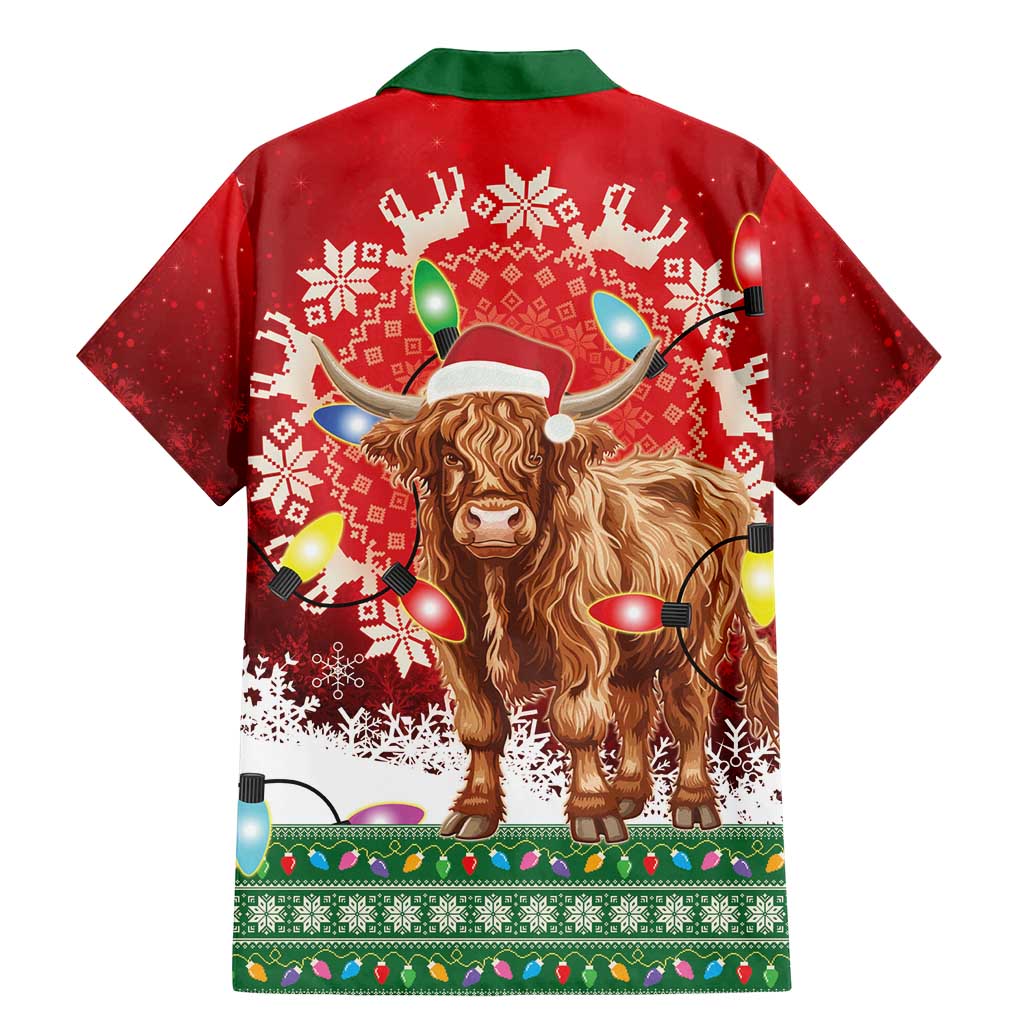 Scotland Christmas Family Matching Mermaid Dress and Hawaiian Shirt Highland Cow Santa - Nollaig Chridheil! - Wonder Print Shop