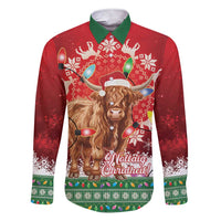 Scotland Christmas Family Matching Short Sleeve Bodycon Dress and Hawaiian Shirt Highland Cow Santa - Nollaig Chridheil! - Wonder Print Shop