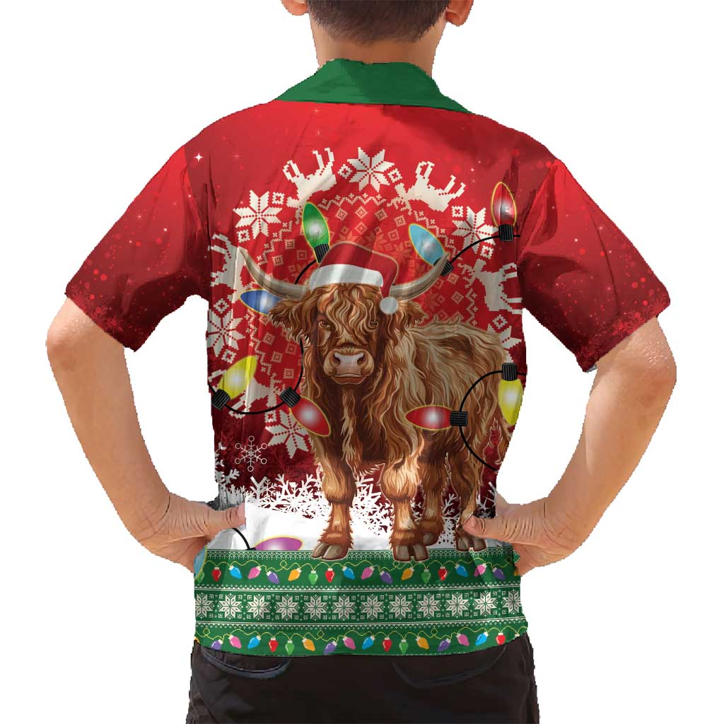 Scotland Christmas Family Matching Summer Maxi Dress and Hawaiian Shirt Highland Cow Santa - Nollaig Chridheil! - Wonder Print Shop