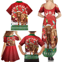 Scotland Christmas Family Matching Summer Maxi Dress and Hawaiian Shirt Highland Cow Santa - Nollaig Chridheil! - Wonder Print Shop