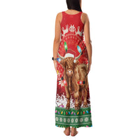 Scotland Christmas Family Matching Tank Maxi Dress and Hawaiian Shirt Highland Cow Santa - Nollaig Chridheil! - Wonder Print Shop