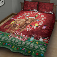Scotland Christmas Quilt Bed Set Highland Cow Santa - Nollaig Chridheil! - Wonder Print Shop