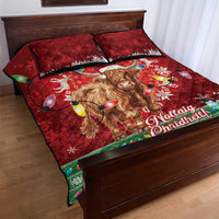 Scotland Christmas Quilt Bed Set Highland Cow Santa - Nollaig Chridheil! - Wonder Print Shop