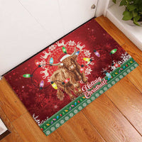 Scotland Christmas Rubber Doormat Highland Cow Santa - Nollaig Chridheil! - Wonder Print Shop