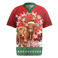 Scotland Christmas Rugby Jersey Highland Cow Santa - Nollaig Chridheil! - Wonder Print Shop