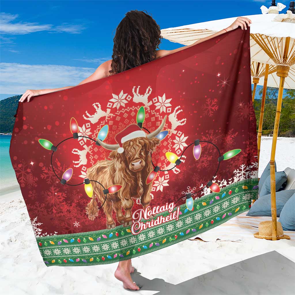Scotland Christmas Sarong Highland Cow Santa - Nollaig Chridheil! - Wonder Print Shop
