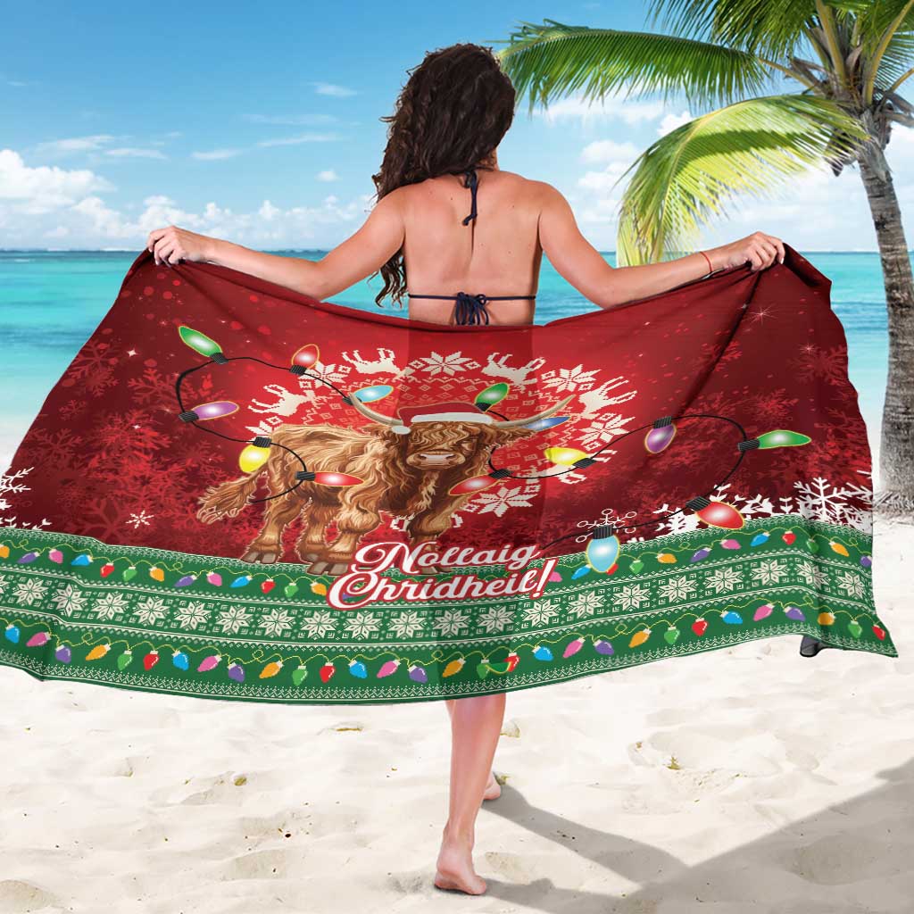 Scotland Christmas Sarong Highland Cow Santa - Nollaig Chridheil! - Wonder Print Shop