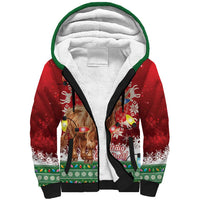 Scotland Christmas Sherpa Hoodie Highland Cow Santa - Nollaig Chridheil! - Wonder Print Shop
