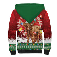 Scotland Christmas Sherpa Hoodie Highland Cow Santa - Nollaig Chridheil! - Wonder Print Shop