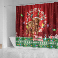 Scotland Christmas Shower Curtain Highland Cow Santa - Nollaig Chridheil!