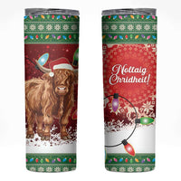 Scotland Christmas Skinny Tumbler Highland Cow Santa - Nollaig Chridheil! - Wonder Print Shop