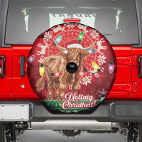Scotland Christmas Spare Tire Cover Highland Cow Santa - Nollaig Chridheil! - Wonder Print Shop