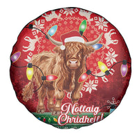 Scotland Christmas Spare Tire Cover Highland Cow Santa - Nollaig Chridheil! - Wonder Print Shop