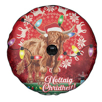 Scotland Christmas Spare Tire Cover Highland Cow Santa - Nollaig Chridheil! - Wonder Print Shop