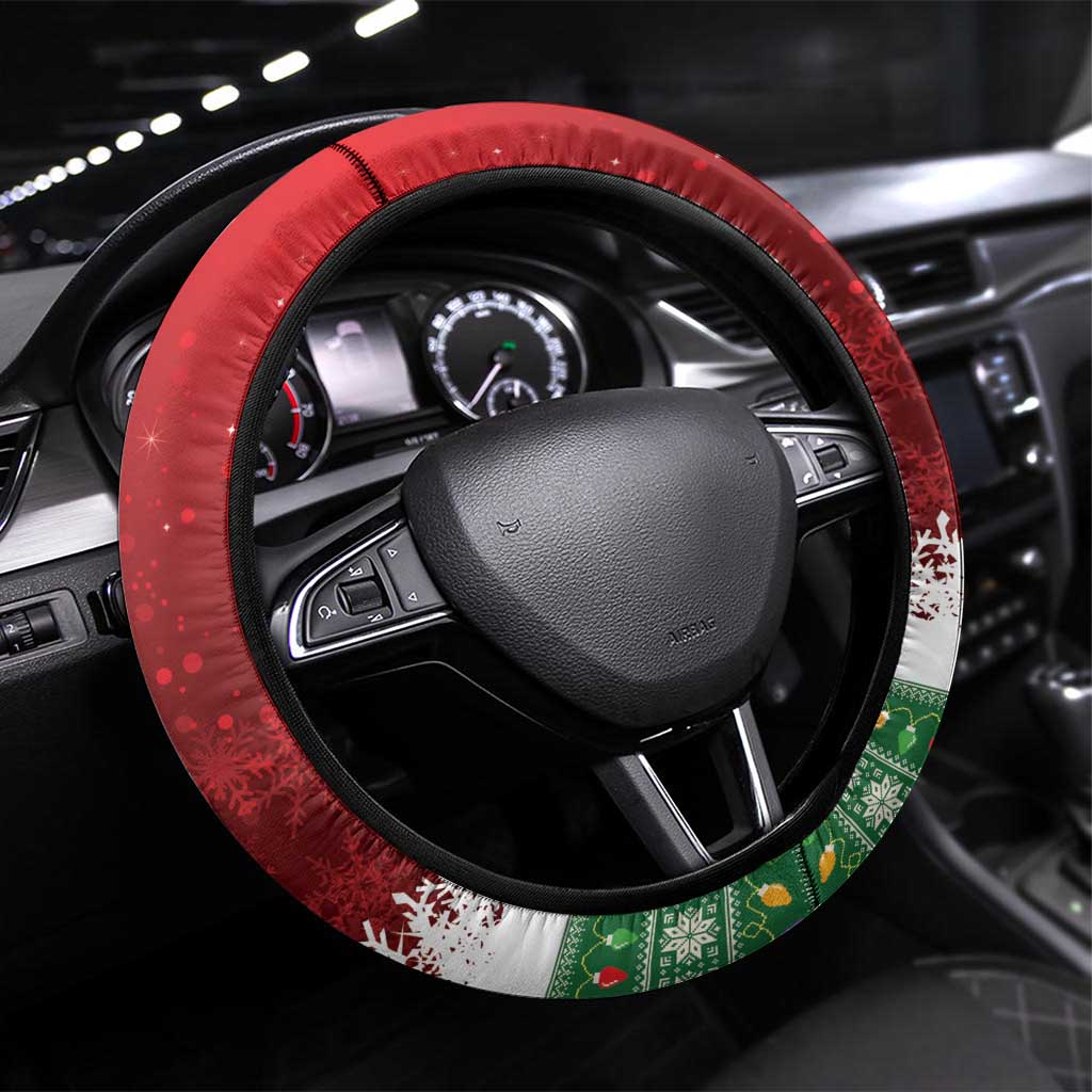 Scotland Christmas Steering Wheel Cover Highland Cow Santa - Nollaig Chridheil! - Wonder Print Shop