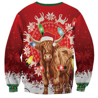 Scotland Christmas Sweatshirt Highland Cow Santa - Nollaig Chridheil! - Wonder Print Shop