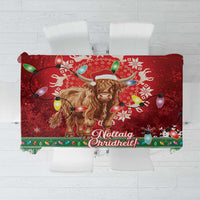 Scotland Christmas Tablecloth Highland Cow Santa - Nollaig Chridheil! - Wonder Print Shop