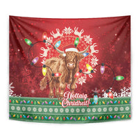 Scotland Christmas Tapestry Highland Cow Santa - Nollaig Chridheil! - Wonder Print Shop