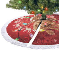 Scotland Christmas Tree Skirt Highland Cow Santa - Nollaig Chridheil! - Wonder Print Shop